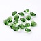 Romantic Valentines Ideas Glass Charms, Faceted Heart Charm, Lime Green, 10x10x5mm, Hole: 1mm