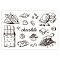 PVC Plastic Stamps, for DIY Scrapbooking, Photo Album Decorative, Cards Making, Stamp Sheets, Food Pattern, 16x11x0.3cm