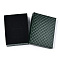 Rhombus Textured Cardboard Jewelry Boxes, with Black Sponge, for Jewelry Gift Packaging, Rectangle, Dark Green, 9x7x2.6cm; Inside: 8.3×6.4cm.