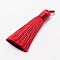 Polyester Tassel Big Pendant Decorations, Ice Silk Tassel, Red, 60~67x8mm, Hole: 5x7mm