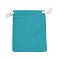 Polycotton Canvas Packing Pouches, Reusable Muslin Bag Natural Cotton Bags with Drawstring Produce Bags Bulk Gift Bag Jewelry Pouch for Party Wedding Home Storage, Teal, 12x9cm