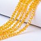 Electroplate Glass Beads Strands, AB Color Plated, Faceted, Rondelle, Orange, 2.3~2.7x2mm, Hole: 0.4mm, about 150~155pcs/strand, 32~33cm