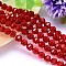 Faceted Round K9 Glass, Imitation Austrian Crystal Bead Strands, Grade AAA, Orange Red, 10mm, Hole: 0.9~1mm, about 40pcs/strand, 15.7 inch