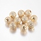 Brass Cubic Zirconia Beads, Round, Golden, 12mm, Hole: 2mm