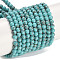 Synthetic Turquoise Beads Strands, Round, Dyed, Dark Cyan, 3mm, Hole: 0.8mm, about 131pcs/strand, 15.16''(38.5cm)