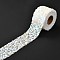 Polyester Elastic Sequin Ribbons, with Bling Paillette, White, 2-3/8 inch(60mm), 10 yards(9.14m)/roll