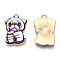 Printed Alloy Pendants, Light Gold,  Have Drink, Dog Charms, Light Blue, 22.5x15x1.5mm, Hole: 1.6mm