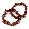 Unisex Chip Natural Red Jasper Beaded Stretch Bracelets, Inner Diameter: 1-3/4~2 inch(4.5~5cm)