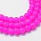 Baking Painted Imitation Jade Glass Round Bead Strands, Magenta, 6.5mm, Hole: 1.5mm, about 135~140pcs/strand, 31.8 inch