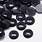 Cat Eye Cabochons, Half Round, Black, 7x2.5mm