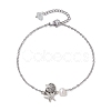 3Pcs 3 Style Turtle & Shell & Starfish Alloy Link Anklets Set with 304 Stainless Steel Cable Chains AJEW-AN00550-2