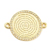 Rack Plating Brass Micro Pave Clear Cubic Zirconia Connector Charms KK-K332-17G-01-1