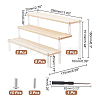 3-Tier Wood & Acrylic Minifigures Display Risers ODIS-WH0043-17B-2