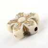 Flower Plating Acrylic Beads PACR-Q102-138A-3