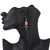 Stainless Steel Glass Flower Dangle Earrings EJEW-MZ00574-04-3