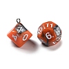 7 Styles Opaque Resin Polyhedral Dice Pendants Set RESI-A029-01T-2
