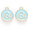 Golden Plated Alloy Enamel Charms X-ENAM-S118-04Q-1