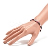 Natural & Synthetic Mixed Gemstone Beaded Stretch Bracelet with Clear Cubic Zirconia Cross for Women BJEW-JB08247-04-3