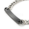 304 Stainless Steel Rectangle Link Bracelet with Cubic Zirconia for Women BJEW-P273-05A-EB-3