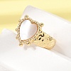 Brass Micro Pave Cubic Zirconia Open Cuff Rings CU-CBA4898-08G-10-1