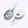 Abalone Shell/Paua Shell Dangle Earrings EJEW-F147-C01-2