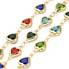 Heart Handmade Brass Glass Link Chains CHC-M024-04G-04-1