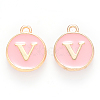 Golden Plated Alloy Enamel Charms X-ENAM-S118-07V-1