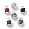 Rack Plating Alloy Rhinestone Charms PALLOY-F311-17P-1