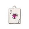 Brass Micro Pave Cubic Zirconia Charms KK-F895-15P-1