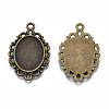 Filigree Wrap Oval Alloy Pendant Cabochon Settings X-PALLOY-N0088-13AB-NF-2