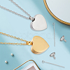2Pcs 2 Colors Stainless Steel Heart Cinerary Casket Pendant Necklaces NJEW-CN0001-26-7