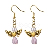 Angel Antique Golden Alloy & Resin Dangle Earrings EJEW-JE05686-04-1