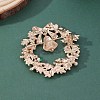 Christmas Wreath & Bell Alloy Rhinestone Pendant Necklaces & Dangle Earrings & Charm Bracelets & Brooch Sets WG06691-09-6