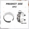 4Pcs Brass Cuff Open Rings for Men RJEW-UN0003-11AS-3