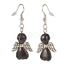Synthetic Turquoise Skull with Wings Dangle Earrings EJEW-JE04944-03-2