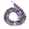 Frosted Natural Amethyst Round Bead Strands G-L357-10mm-07-2