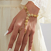 Brass Flower Hexagon Mittens Bracelets for Women XB1526-3