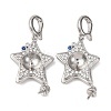 Brass Micro Pave Cubic Zirconia Star Peg Bails KK-A279-01P-1