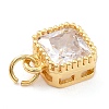Real 18K Gold Plated Brass Inlaid Cubic Zirconia Charms ZIRC-L100-073G-07-4