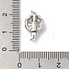 Rhodium Plated 925 Sterling Silver Box Clasps STER-G038-14P-3