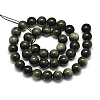 Natural Golden Sheen Obsidian Beads Strands G-S150-20-12mm-2
