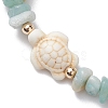 Natural Flower Amazonite Chip Beaded Stretch Bracelets BJEW-JB10689-03-3