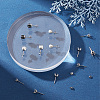 SUNNYCLUE 90Pcs 3 Size 304 Stainless Steel Post Stud Earring Settings STAS-SC0004-85-4