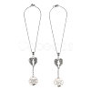 2Pcs Flat Round & Wing Alloy Pendant Decorations HJEW-CA00073-1