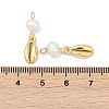 Natural Cultured Freshwater Pearl & Brass Pendants KK-U062-05G-3