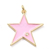 Brass Micro Pave Cubic Zirconia Pendants KK-P201-05G-2