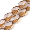 Transparent Electroplate Glass Beads Strands EGLA-C001-PL02-1