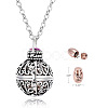 304 Stainless Steel Round Urn Ashes Pendant Necklace PW-WG9842A-02-1