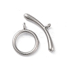 Non-Tarnish 304 Stainless Steel Ring Toggle Clasps STAS-A092-09F-P-1