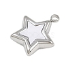 304 Stainless Steel Pave Synthetic Shell Pendants STAS-P402-03B-P-1
